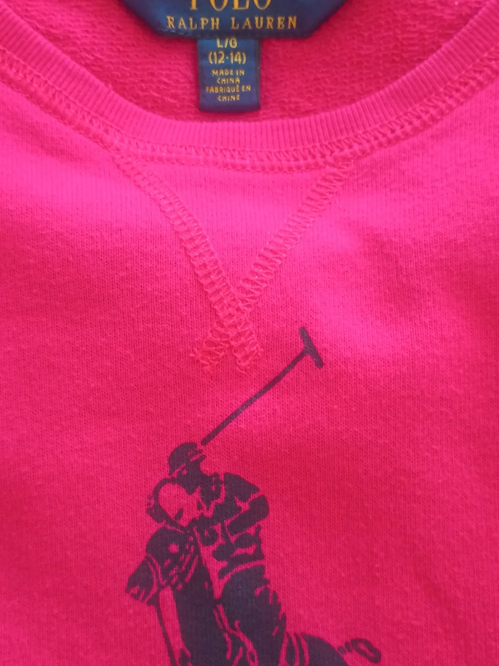 Ralph Lauren Kids Fuschia Polo Sweatshirt Size 12